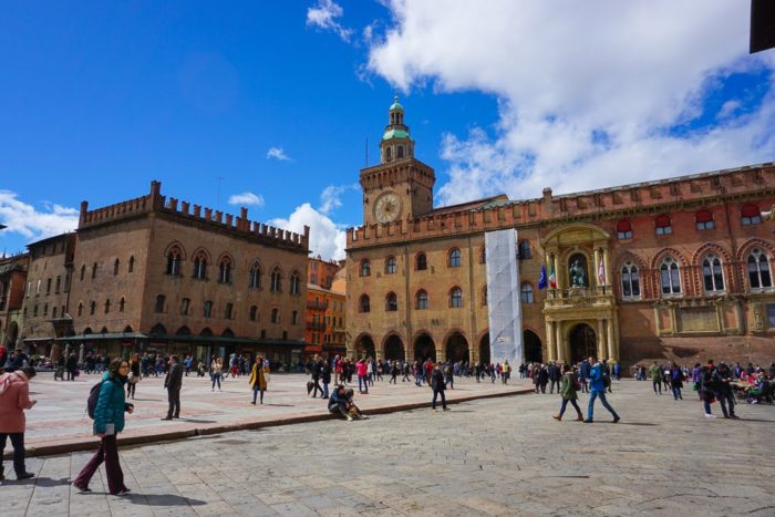 Main square in Bologna, Italy