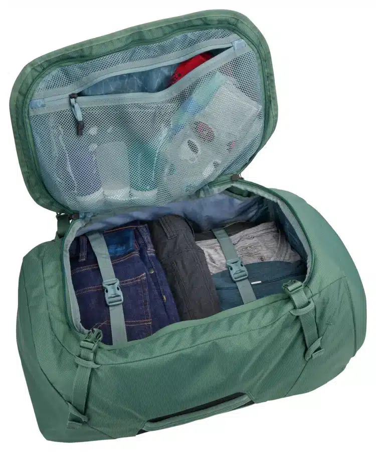 Thule Landmark 60L Travel Backpack with Daypack - Hazy Green Open
