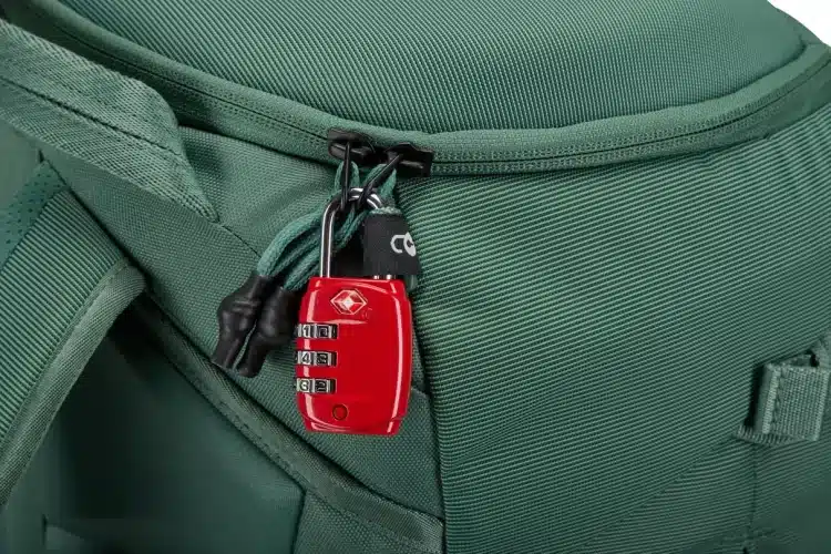 Thule Landmark 60L Travel Backpack with Daypack - Hazy Green Lock on Zips