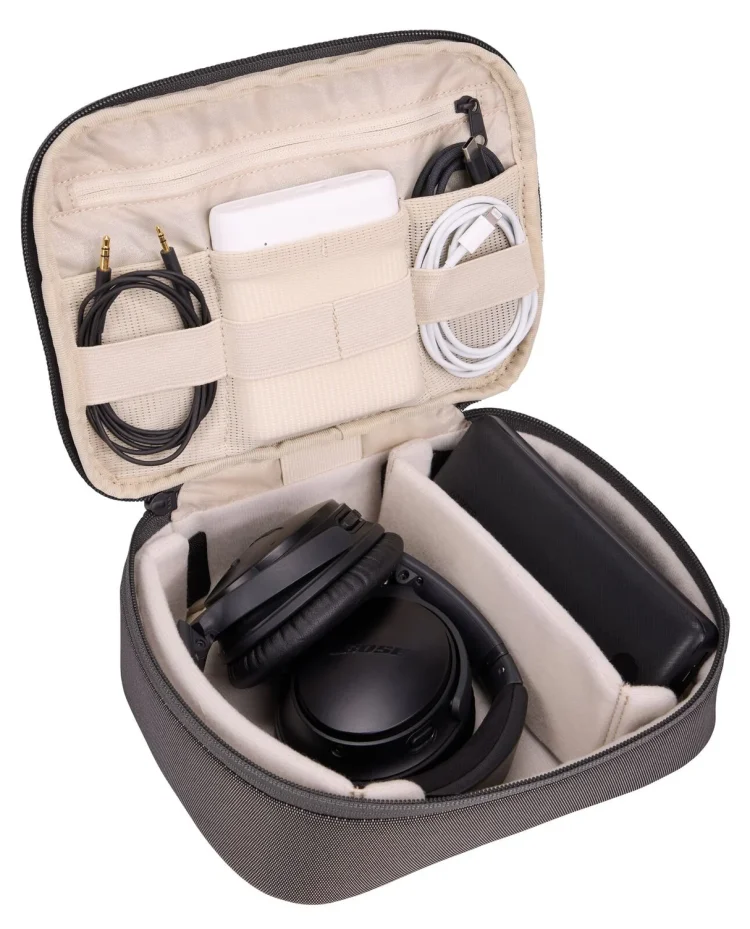 Thule Subterra Powershuttle Travel Tech Organiser (Large) - Vetiver Gray Open