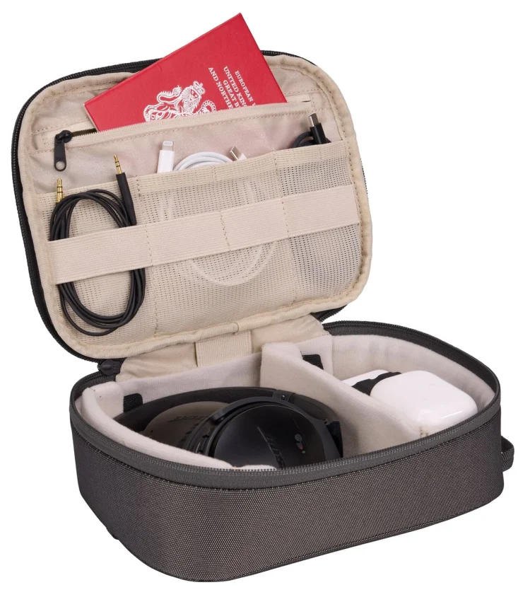 Thule Subterra Powershuttle Travel Tech Organiser (Large) - Vetiver Gray Open