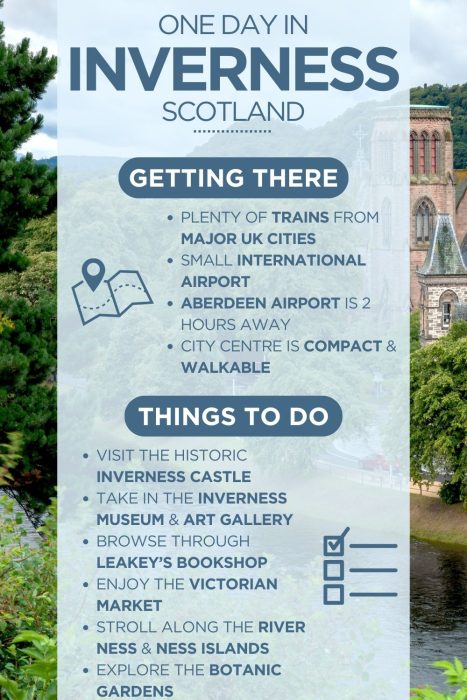 An infographic outlining the highlights of spending a day in Inverness